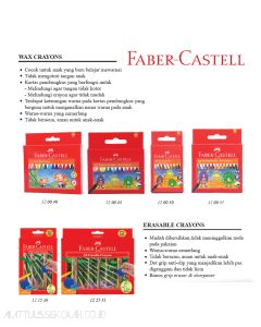 Foto Hexagonal Oil Pastel Twist Krayon Eraseble Crayon Wax Jumbo and regular crayon 12 18 24 48 60 warna Faber Castell merek Faber Castell