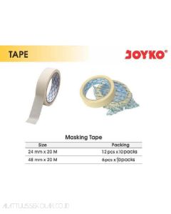 Gambar Masking Tape Joyko 24mmx20M | 48mmx20M Selotip khusus Automotif untuk cat semprot anti tembus merek Joyko
