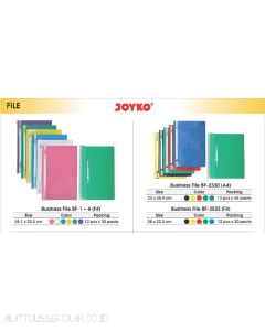 Jual Map Plastik Snelhecter Joyko Business File BF- 1-2-3-4-5-6 (F4) terlengkap di toko alat tulis