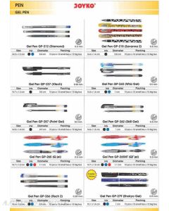 Jual Pulpen gel Joyko Gel Pen GP-265NT Q3 GEL (Black,Blue,Red) terlengkap di toko alat tulis
