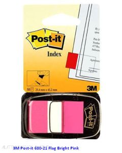 Contoh Alat Perlengkapan Kantor merk 3M Post-it , Gambar Produk 3M Post-it 680-21 Flags Bright Pink 12x43mm harga 39400 di Toko Peralatan Sekolah Murah