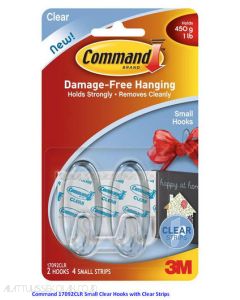 Contoh Alat Perlengkapan Kantor merk 3M Command , Gambar Produk Command 17092CLR Small Clear Hooks harga 47500 di Toko Peralatan Sekolah Murah