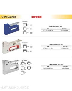 Toko Atk Grosir Bina Mandiri Stationery Jual Gun Tacker Joyko stapler tembak utk kerajinan dekorasi jok motor dan sofa type GT-700 GT-701 GT-702