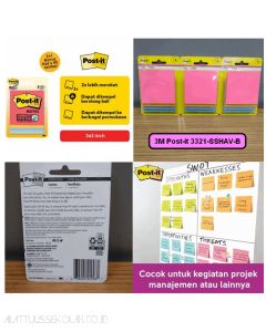 3M Post-it 3321-SSHAB-B Super Sticky Note Havana 76x76mm 135 Sheets