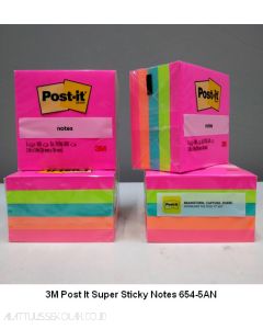 3M Post-it 654-5AN Sticky Note Neon 76x76mm 500 Sheets