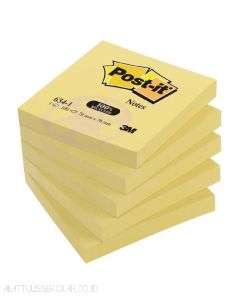 Contoh Alat Perlengkapan Kantor merk 3M Post-it , Gambar Produk 3M Post-it 654-5CY Sticky Note Canary Yellow 76x76mm 500 sheets harga 53500 di Toko Peralatan Sekolah Murah