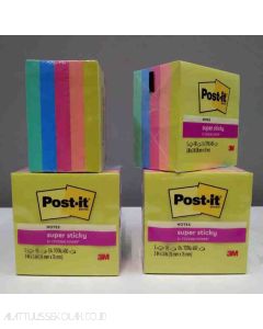 3M Post-it 654-5SSJOY Super Sticky Note Summer Joy 76x76mm 450 Sheets