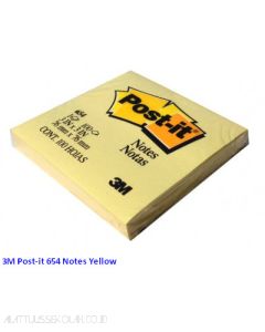 Contoh Alat Perlengkapan Kantor merk 3M Post-it , Gambar Produk 3M Post-it 654 Sticky Note Canary Yellow 76x76mm harga 10600 di Toko Peralatan Sekolah Murah