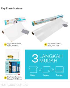 Contoh Alat Perlengkapan Kantor merk 3M Post-it , Gambar Produk 3M Post-it DEF3X2 Dry Erase Surface - Rolls 600x900mm harga 378000 di Toko Peralatan Sekolah Murah