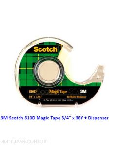 3M Scotch 810D Magic Tape 3/4 inch x 36Y + Dispenser Pemotong Selotip
