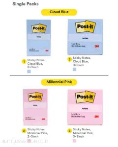 Contoh Alat Perlengkapan Kantor merk 3M Post-it , Gambar Produk 3M Post-it 654-1MP Sticky Note 76x76mm Millenial Pink harga 11500 di Toko Peralatan Sekolah Murah