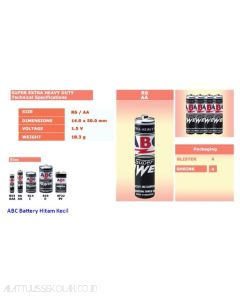 ABC Battery Baterai Carbon Zinc Super Power Hitam Kecil R6/AA