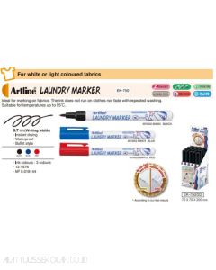 Brosur gambar peralatan kantor Artline 750 Permanent Marker for Laundry Spidol Non Permanen Laundry Bullet Style