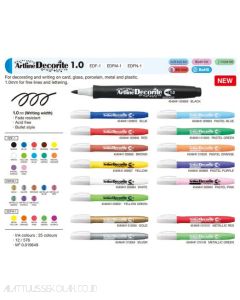 Contoh peralatan kantor Artline EDF-1 Spidol Supreme Decorite Bullet Nib Marker Spidol Seni Karya Dekorasi Bullet Style dan gambarnya