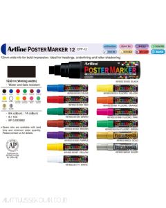 Katalog perlengkapan Kantor Artline EPP-12 Poster Marker Spidol Untuk Menulis Pada Poster Box Style dan gambarnya
