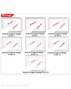 Butterfly Penggaris Segitiga BT No.15 Sepasang ruller segi3 siku dan segi3 sama kaki 
