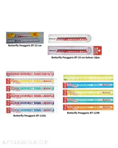 Foto Butterfly Penggaris BT-123 A Plastik panjang biasa huruf dan angka merek Butterfly
