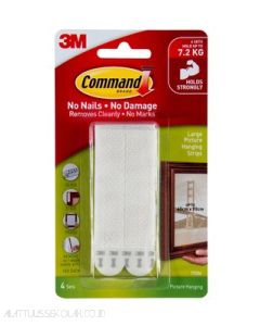 Contoh Alat Perlengkapan Kantor merk 3M Command , Gambar Produk Command 17206 Large Picture Hanging Strips harga 60500 di Toko Peralatan Sekolah Murah