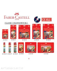 Contoh Faber-Castell Colour pencils in tin case 12 L (115844) Pensil gambar 12 Warna kemasan kotak kaleng merek Faber Castell