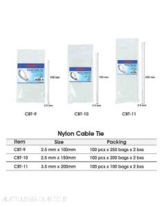 Contoh Joyko CBT-9/10/11 Pengikat Kabel dan Plastik Makanan Cable Ties merek Joyko