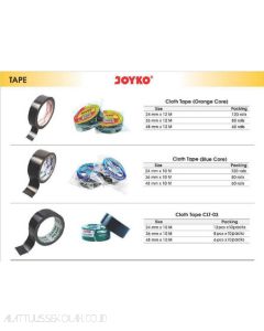 Jual Lakban Kain Hitam Jilid  Joyko Cloth Tape CLT-03 24mmx10m terlengkap di toko alat tulis