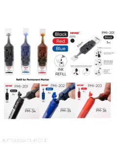 Contoh Refill Tinta Spidol Isi Ulang Joyko Ink For Permanent Marker PMI-203 (Red) merek Joyko