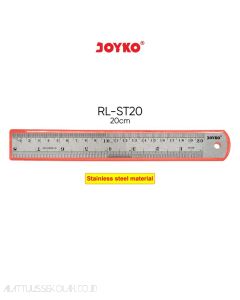 Contoh Mistar Penggaris Besi Panjang 20 cm Joyko Stainless Steel Ruler RL-ST20 merek Joyko