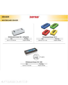 Contoh Penghapus Papan Tulis Joyko White Board Eraser WE-1205 (5 Lapis) merek Joyko