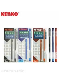 Macam macam atk Kenko Gel Pen Eco Gel Bollpoint Pulpen Pena Tulis dan gambarnya