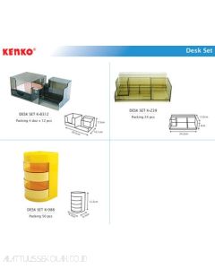 Brosur gambar perlengkapan sekolah Kenko K-988 Desk Set Tempat Alat Tulis