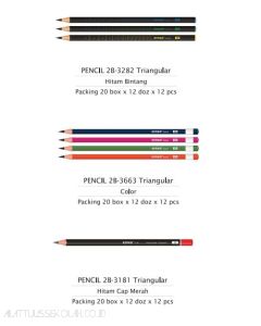 Katalog peralatan kantor Kenko Pencil 2B-3181 Triangle Pensil Segitiga Hitam Cap Merah dan gambarnya