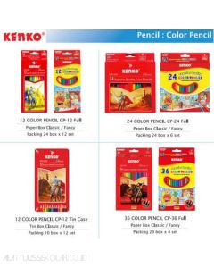 Brosur gambar perlengkapan sekolah Kenko Pencil Colour CP-24 FC Pensil Warna