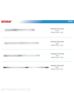 Brosur gambar alat tulis kantor Penggaris Besi Kenko Ruler Stainless Steel 60 cm
